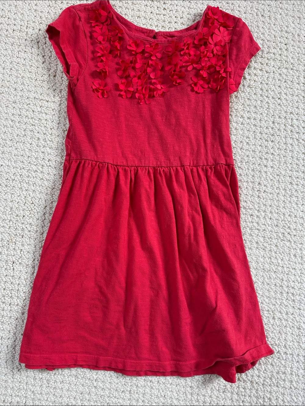 GAP Girls Red Floral Appliqué Knit Dress